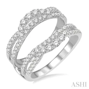 1 Ctw Round Diamond Insert Ring in 14K White Gold