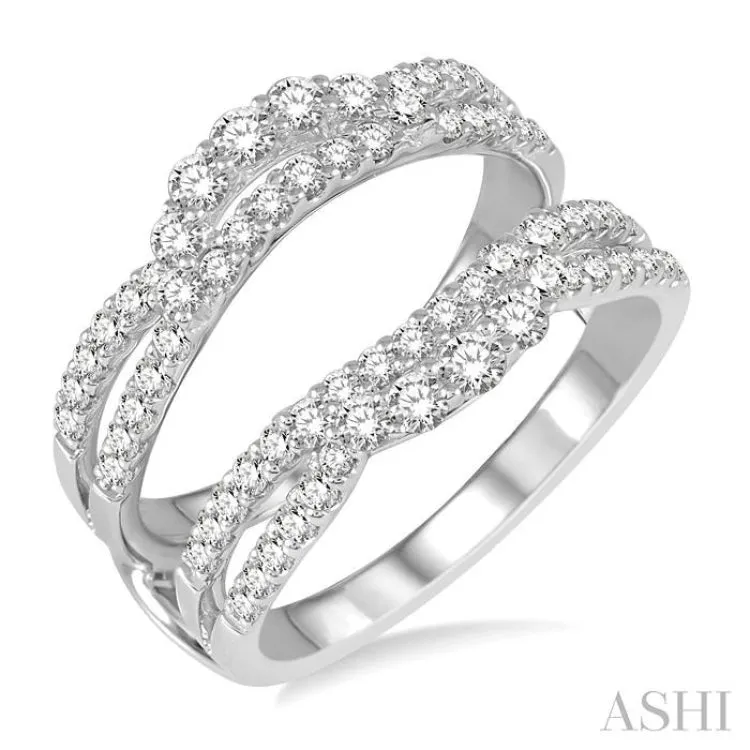 1 Ctw Round Diamond Insert Ring in 14K White Gold