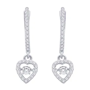 10K White Gold 2/5 Ct.Tw.Moving Diamond Fashion Earrings