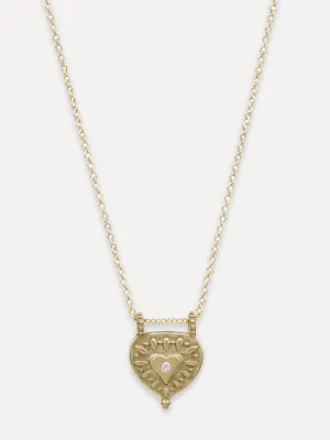 14K Reya Necklace  "love conquers all"