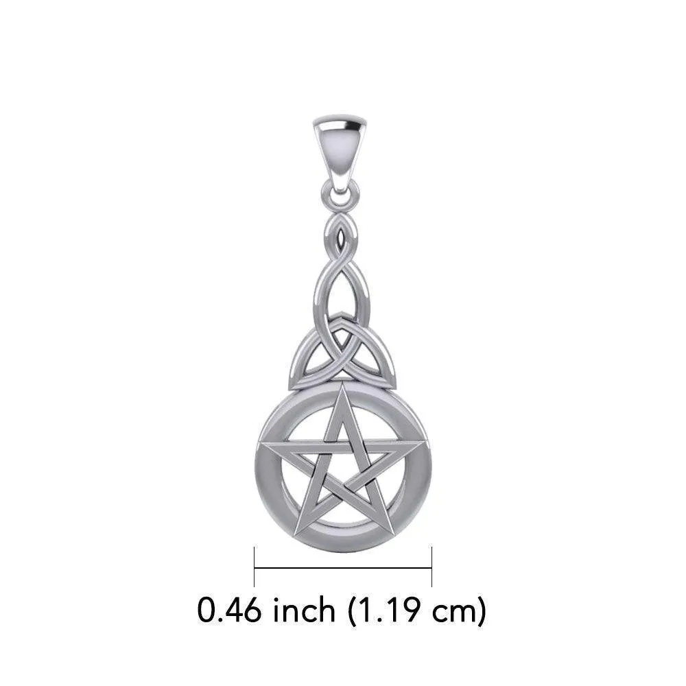 14K White Gold Pentagram Pentacle Pendant WTP1359