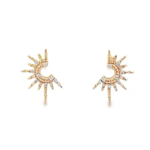 14K Yellow Gold 0.06ctw Sunshine Diamond Stud Earrings