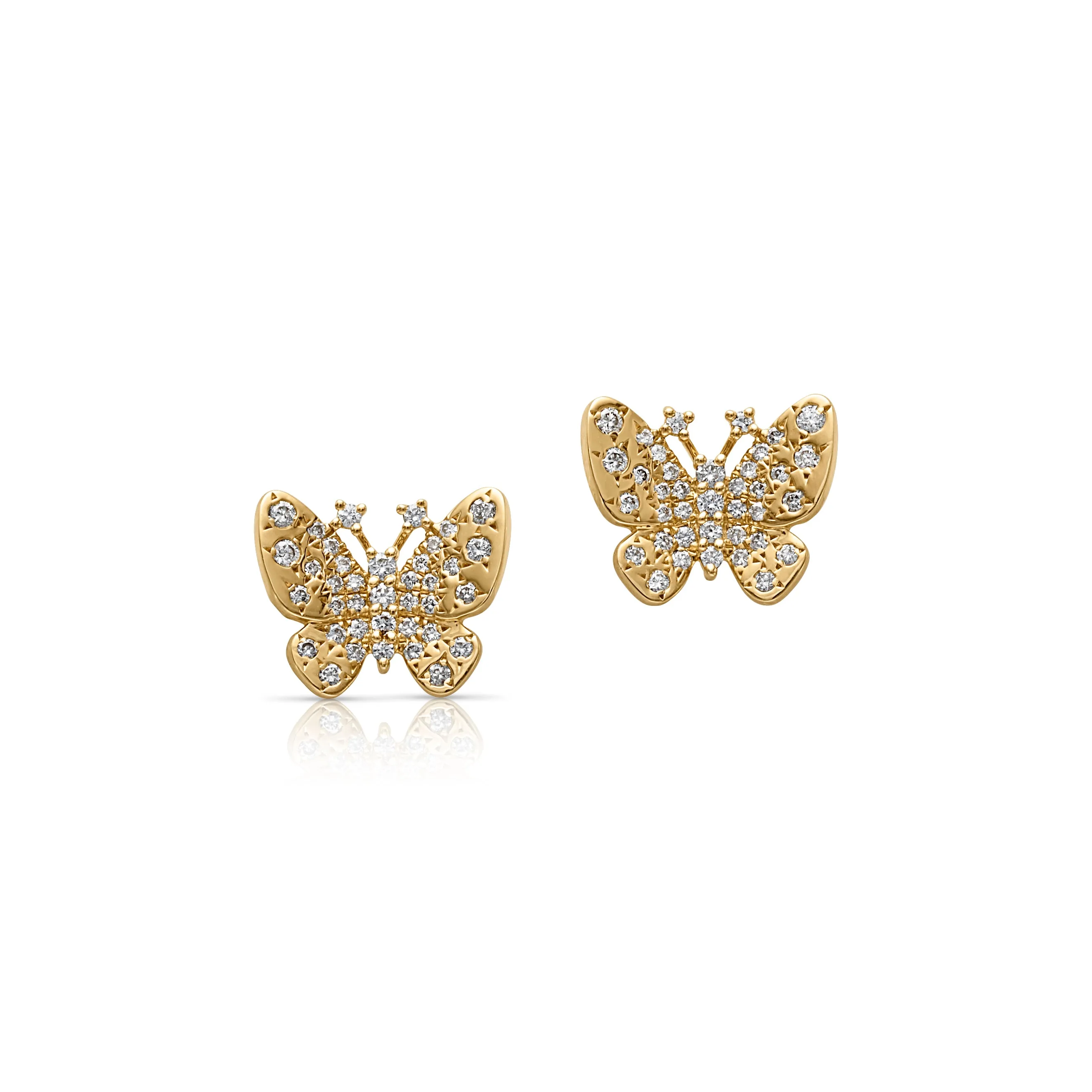 14KY Diamond Butterfly Earring