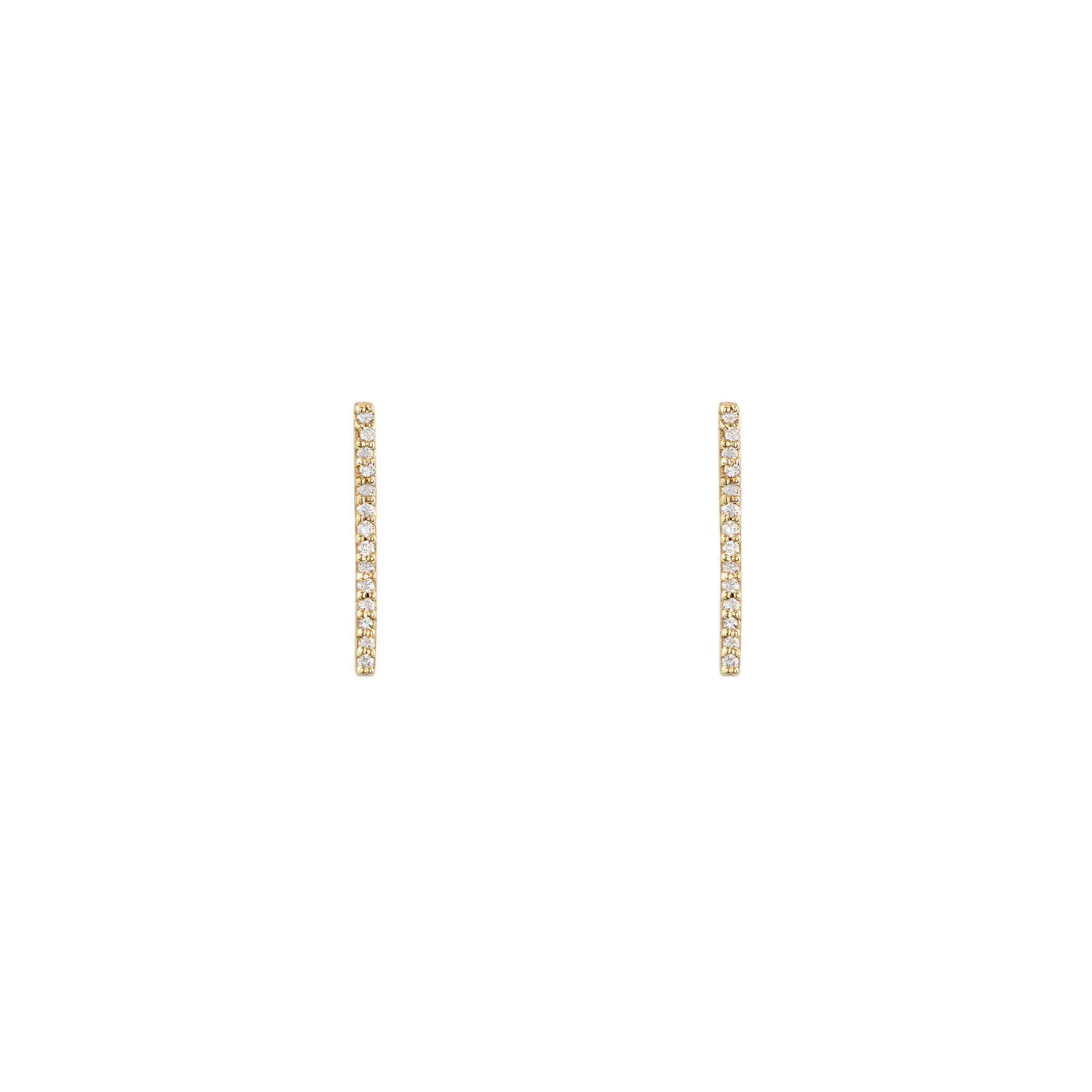 14mm Diamond Staple Stud Earrings