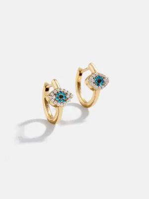 18K Gold Evil Eye Earrings - Evil Eye