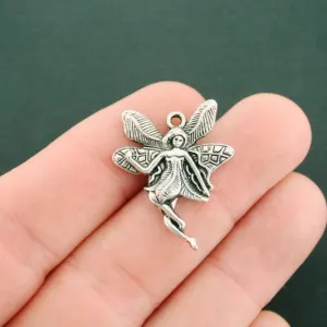 4 Fairy Antique Silver Tone Charms - SC1604