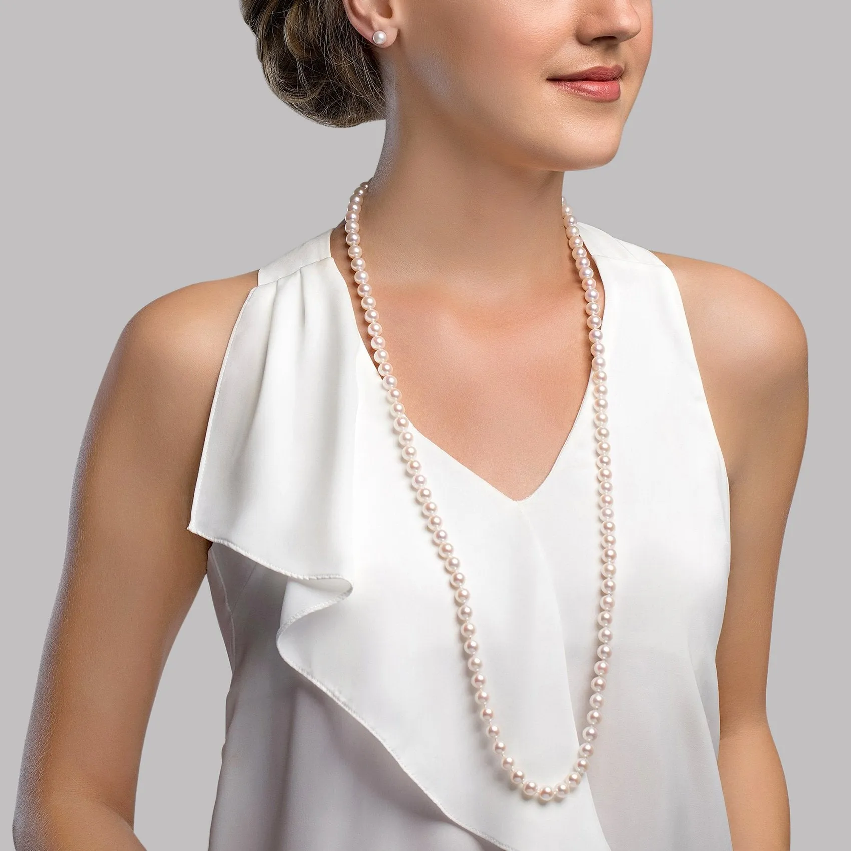 8.0-8.5mm Opera Length Freshwater Pearl Necklace