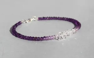 Amethyst with Herkimer Diamonds Ombre Bracelet