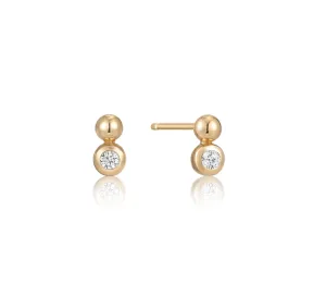 Ania Haie Gold Orb Sparkle Stud Earrings