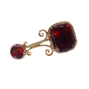 Antique Georgian Halley's Comet Garnet Brooch