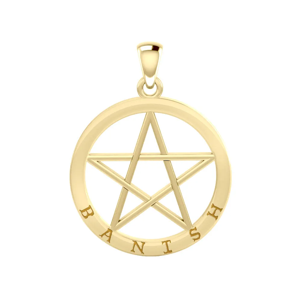 Banish Pentagram Solid Gold Pendant GPD4505