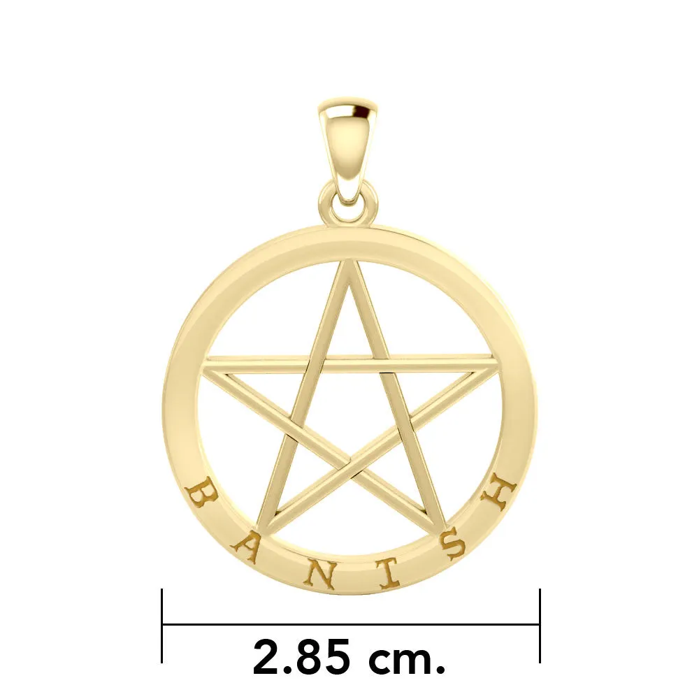 Banish Pentagram Solid Gold Pendant GPD4505