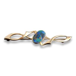 Black Opal Brooch, 2.50 Carats