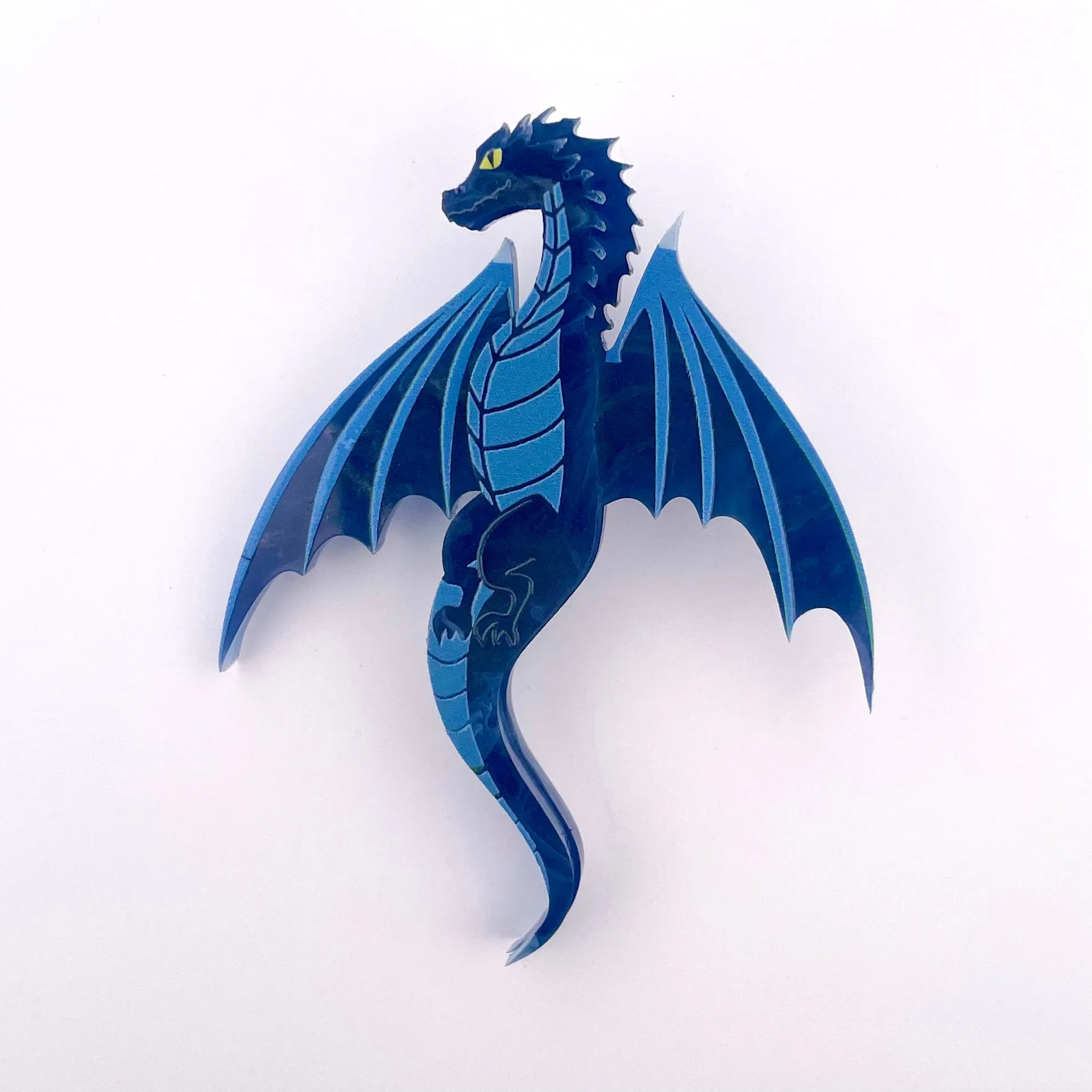 Blue Dragon - Mini Brooch - Set of 2