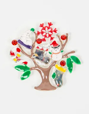 Brooch | Tree Christmas Scene