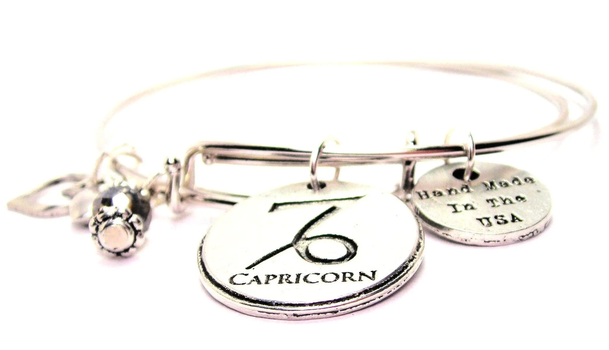 Capricorn Circle Expandable Bangle Bracelet Set