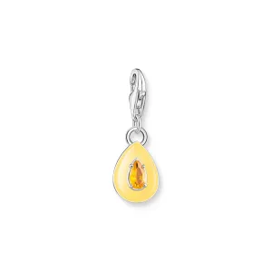 Charm Pendant Teardrop Orange Stone