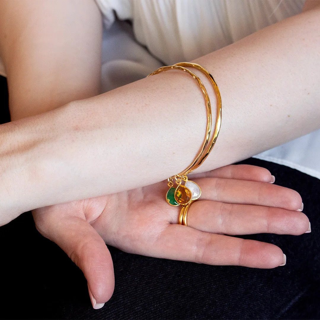 Citrine Charm Bangle | Gold - November