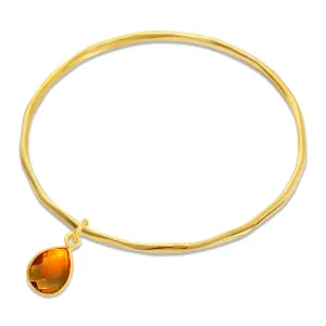 Citrine Charm Bangle | Gold - November