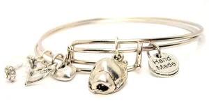 Coal Miners Helmet Expandable Bangle Bracelet Set