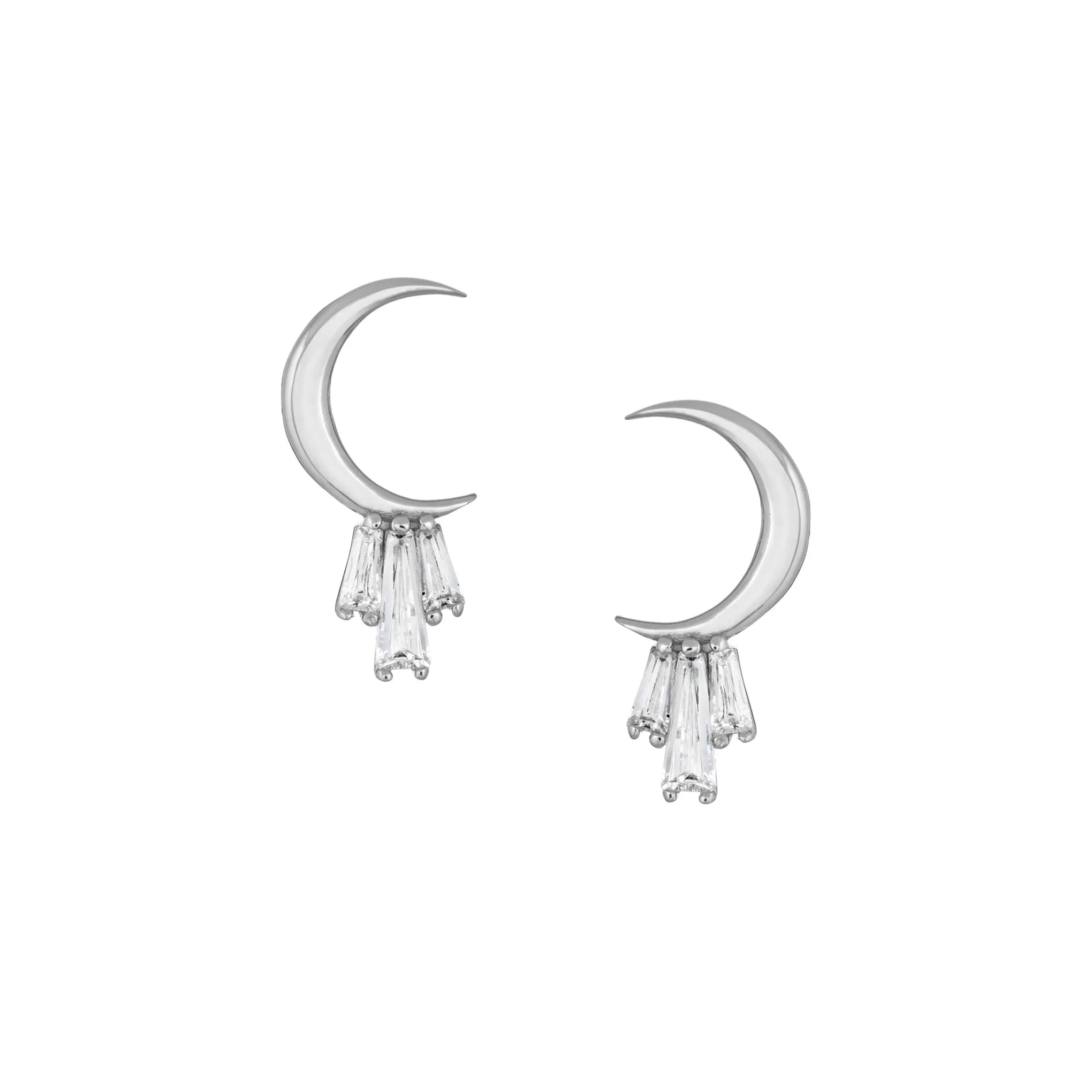 Crescent Moon Studs