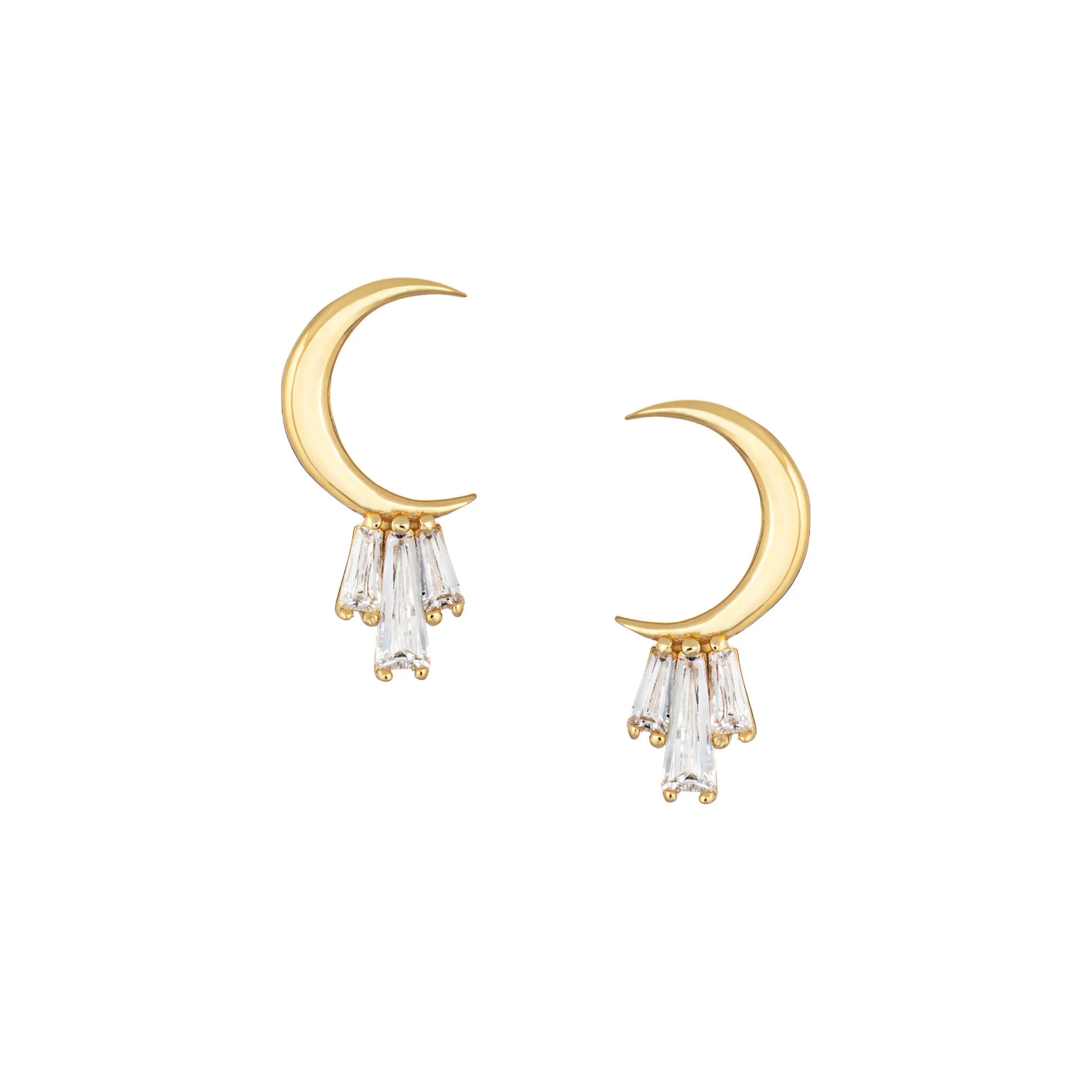 Crescent Moon Studs