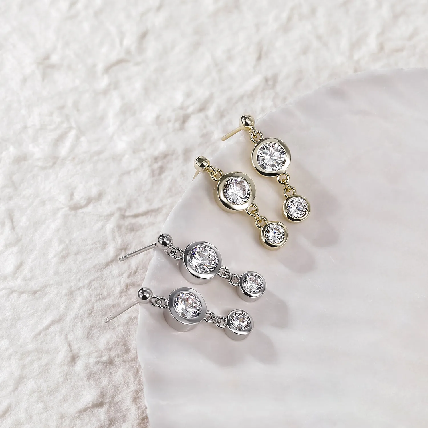 Double Moissanite Thick Hoop Earrings