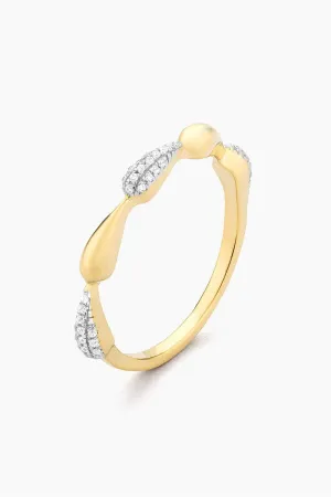 Ella Stein Raindrops Falling Stackable Ring in Gold - Size 7