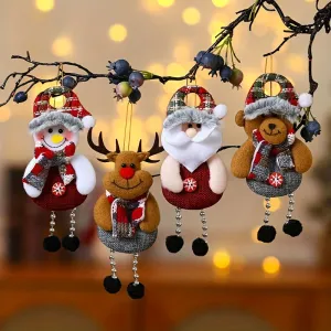 Festive Christmas Hanging Pendant Set Santa Snowman Reindeer Bear