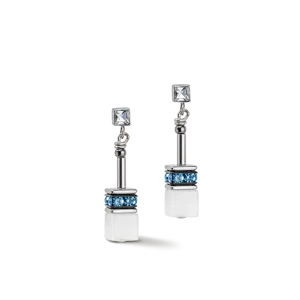 GeoCUBE® Iconic Monochrome earrings aqua