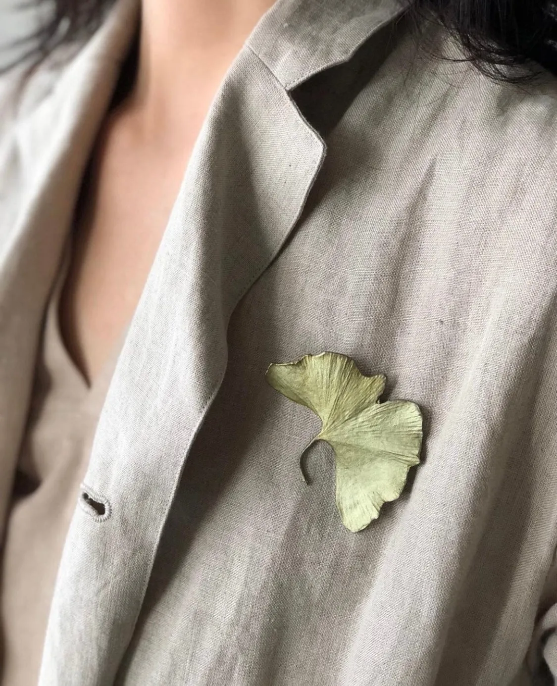 Ginkgo Brooch