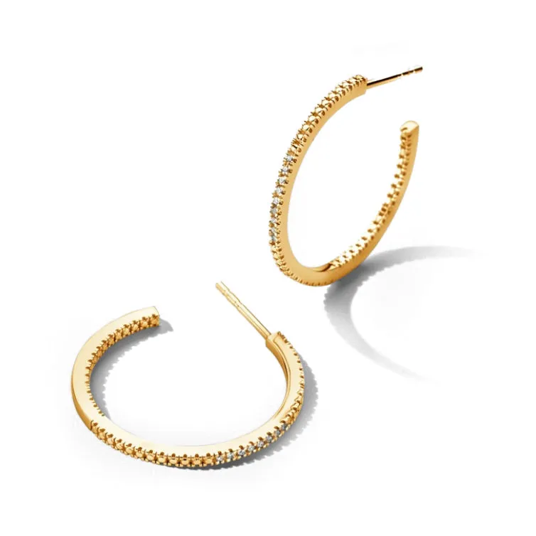 Gold and Diamond Hoops