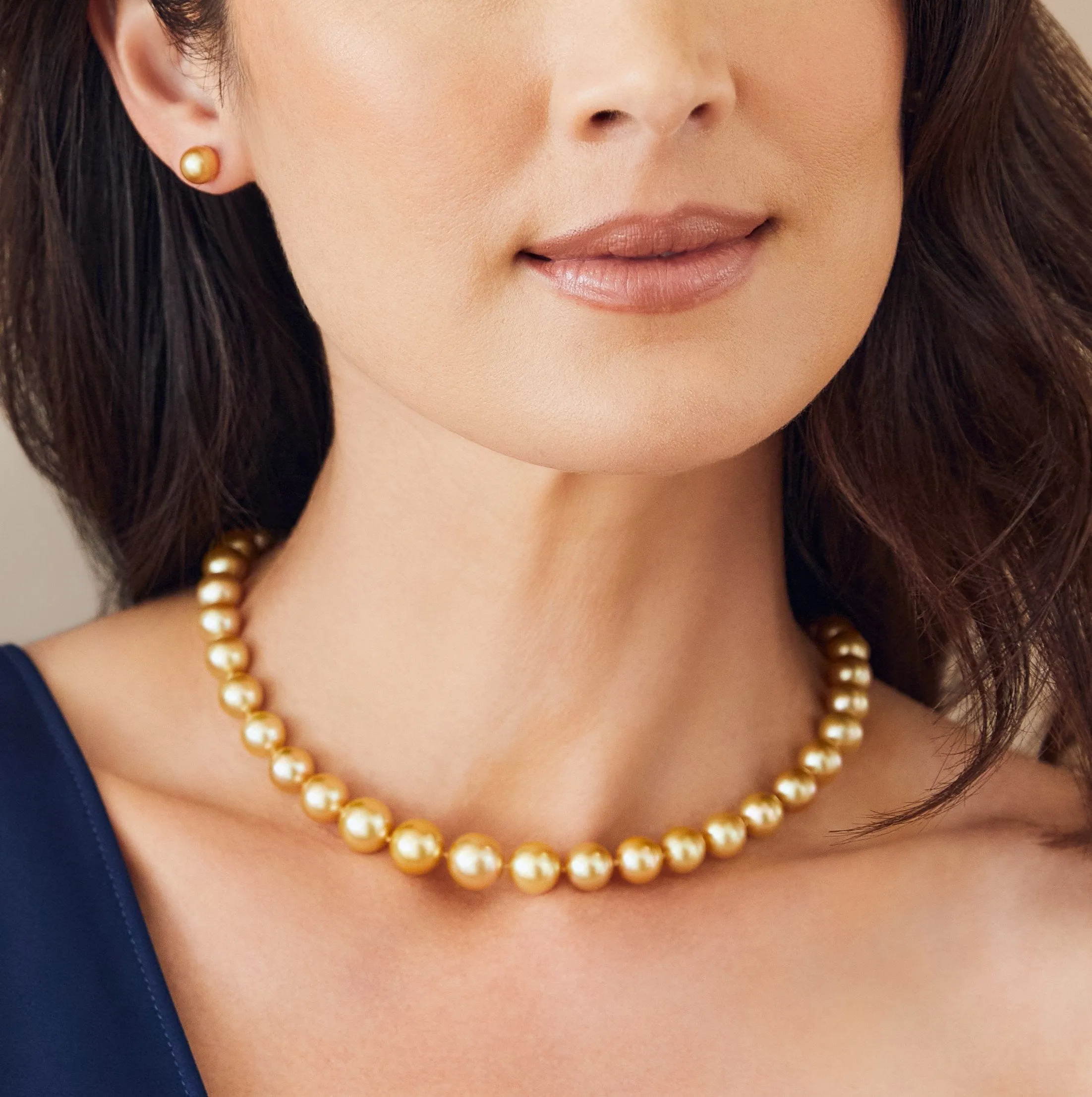 Golden South Sea Pearl Necklace, 13.0-15.0mm - AAA/Gem Quality