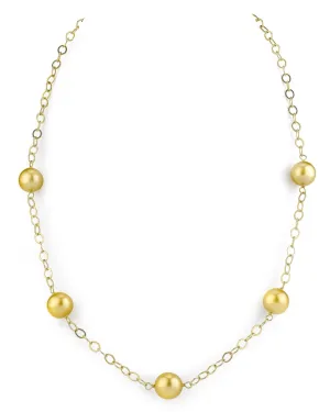 Golden South Sea Tin Cup Pearl Necklace