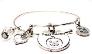 Happy Halloween With Pumpkin Bangle Bracelet