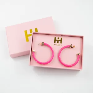 Hoo Hoops -Hot Pink with Pearls