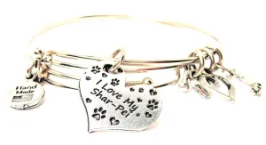 I Love My Shar-Pei Heart Expandable Bangle Bracelet Set