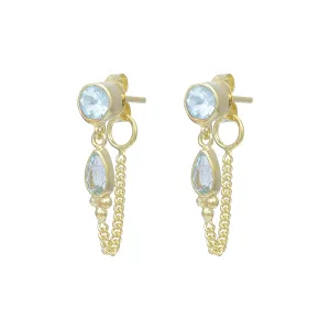 Leona Gold Blue Topaz Studs