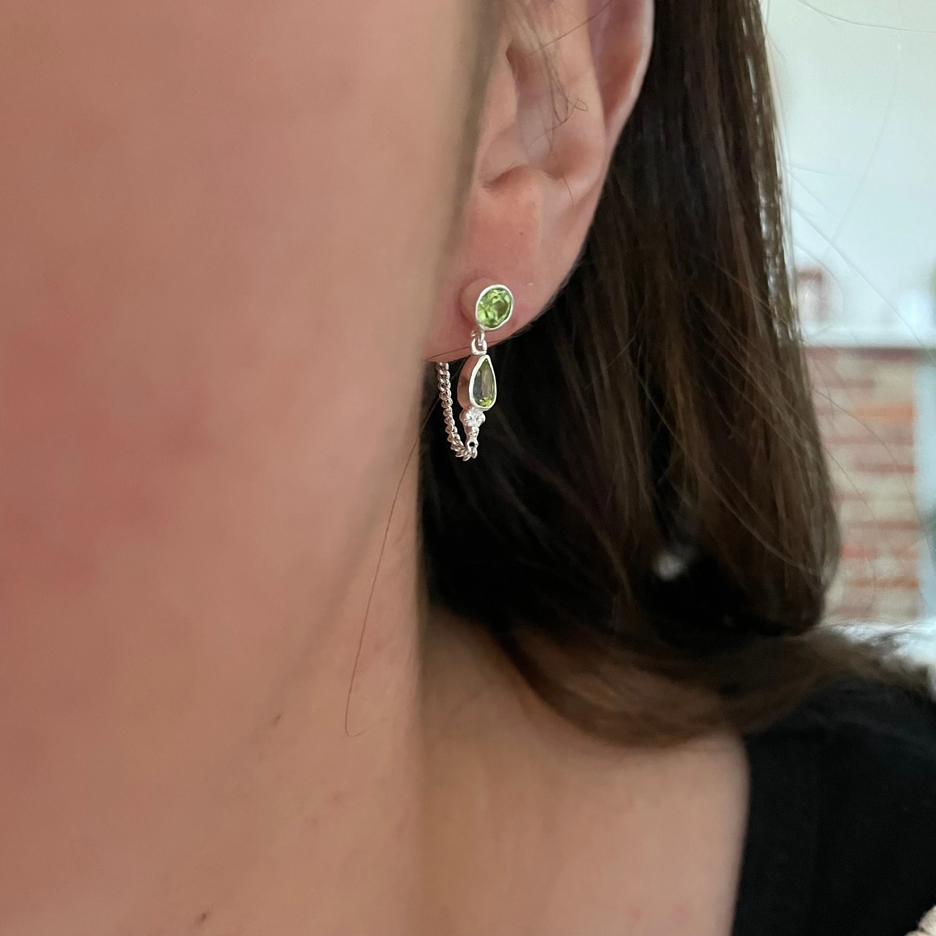 Leona Sterling Silver Peridot Studs