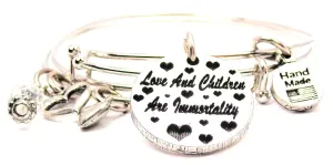 Love And Children Are Immortality Expandable Bangle Bracelet Set