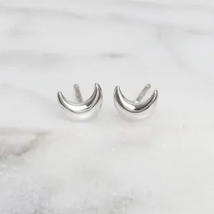 Midsummer Star Delicate Crescent Studs - Silver