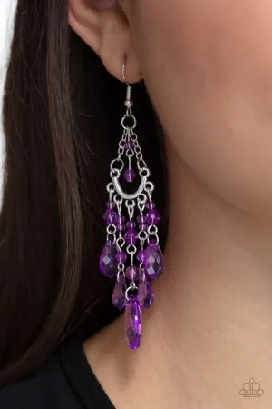 Paparazzi Earring ~ Paid Vacation - Purple