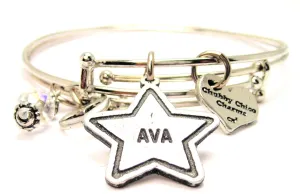 Personalized With Any Name Gift Expandable Bangle Bracelet Set