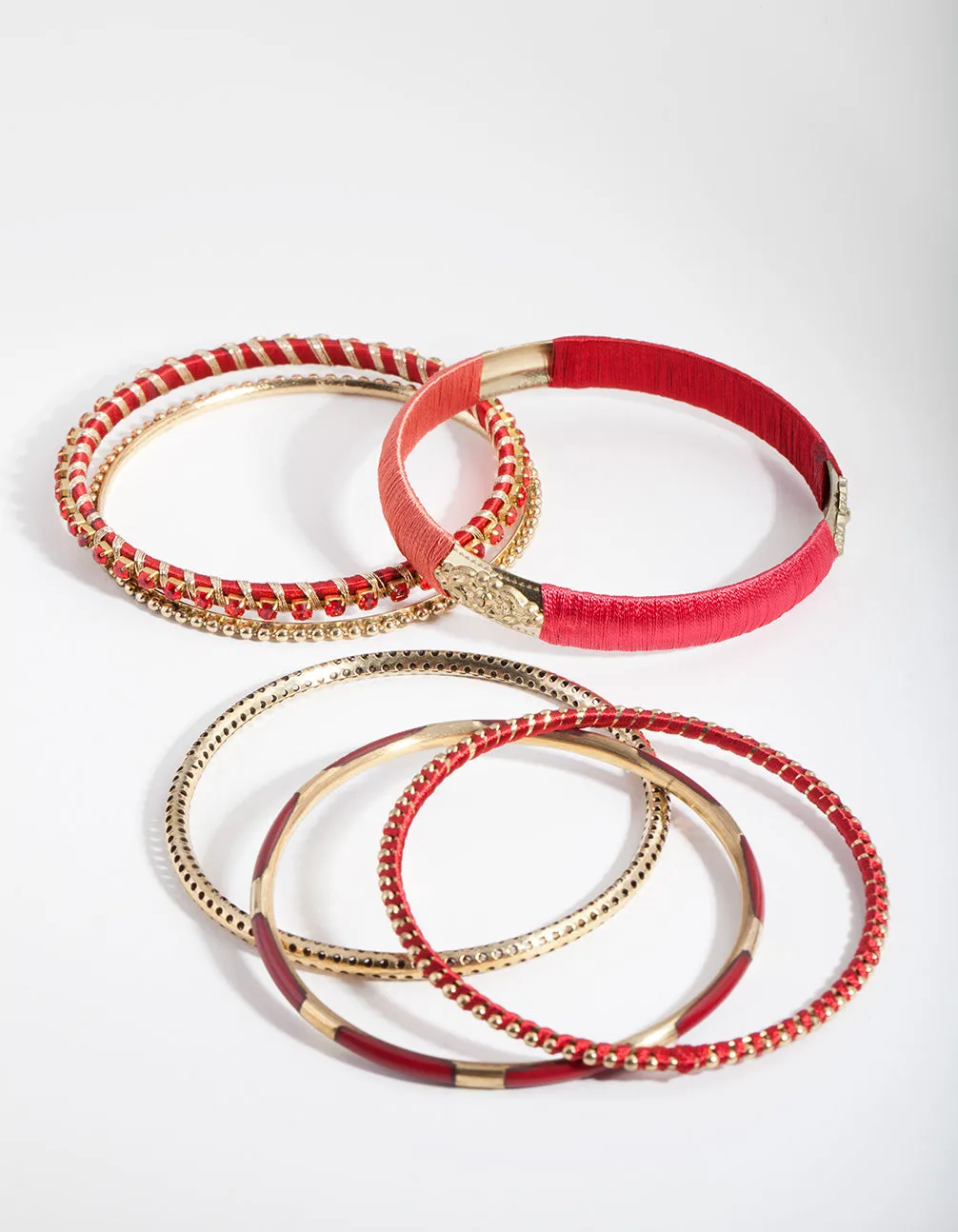 Red Mixed Bangle 6-Pack