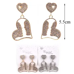 Rhinestone Heart Dangle Earring 6985 (12 units)