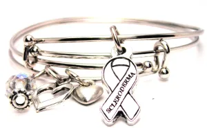 Scleroderma Awareness Ribbon Expandable Bangle Bracelet Set