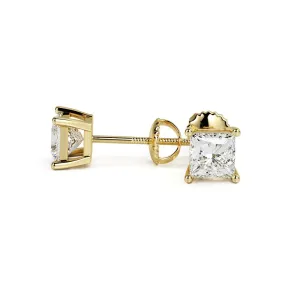 See The Light Solitaire Earrings 1 Natural Diamonds in Yellow Gold