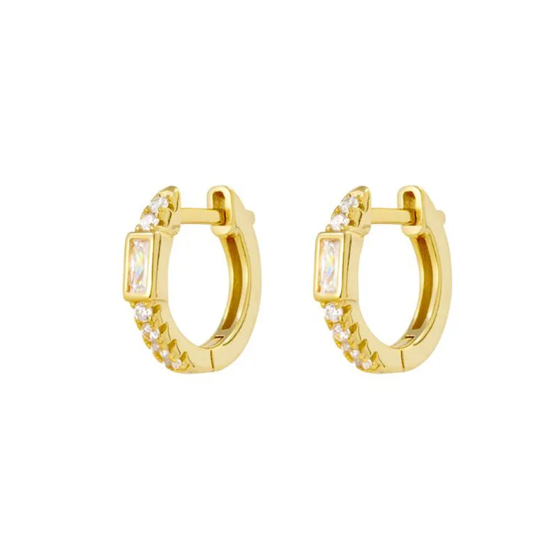 SHIMMERING BAGUETTE HOOPS