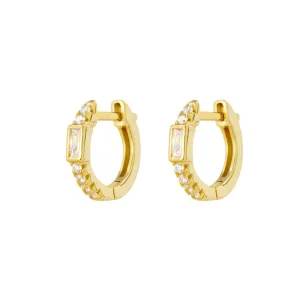 SHIMMERING BAGUETTE HOOPS