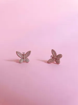 Shimmering Butterfly Earrings | Rose Gold